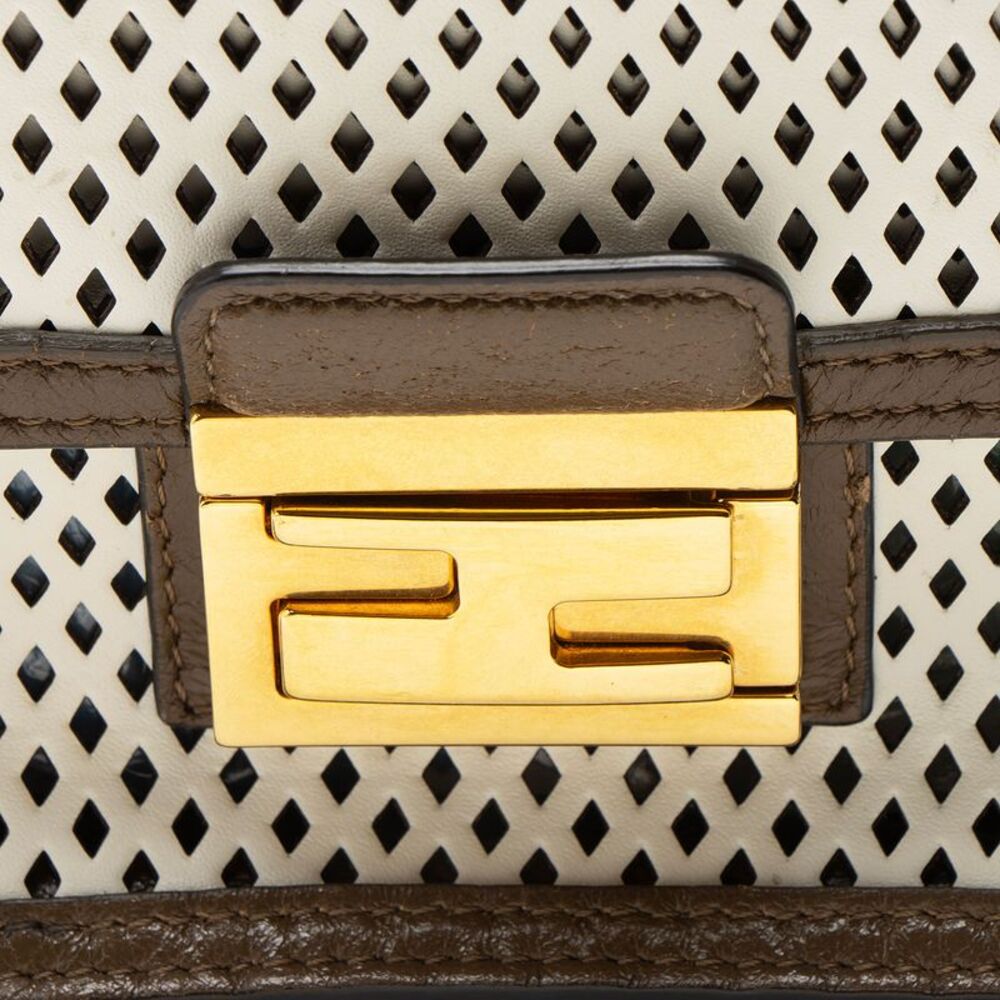 Fendi Perforated Leather Kan U Small Shoulder Bag - Picture 10 of 14